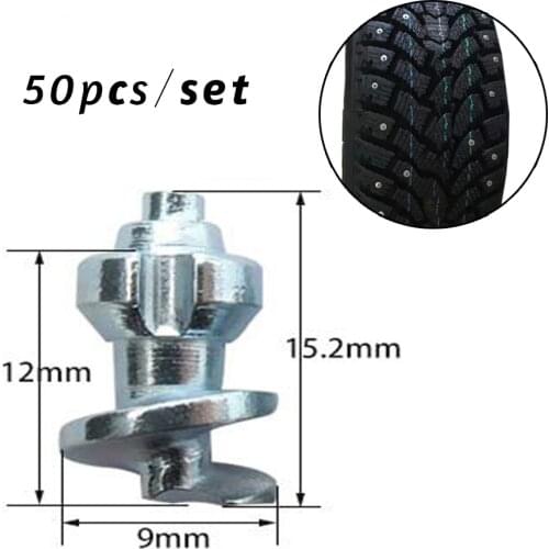50PCS Winter Car Tires Studs Screw Snow Spikes Wheel Tyres Snow Chains Studs Kit For Auto Car Motorcycle SUV ATV Truck