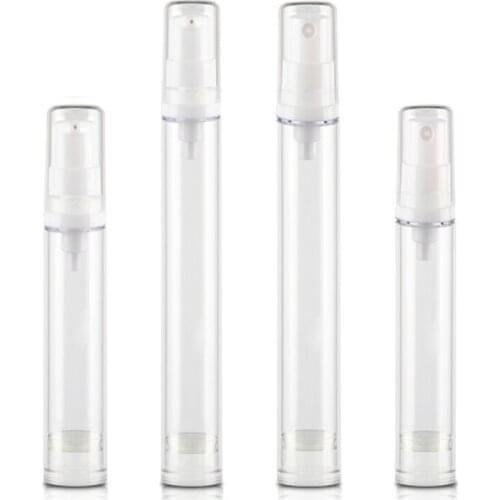 500pcs Empty 5ml 10ml 15ml Airless Pump Bottles Lotion Clear Plastic Vacuum Bottle for Cosmetics Packaging tube