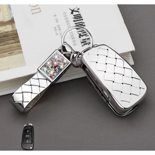 Car Key Case Bright Plating Soft Cover For Audi Q3 A4L A6L Q5 Q7 A1 A3 Flip Key Cover 4 color Accessories car styling New Gift