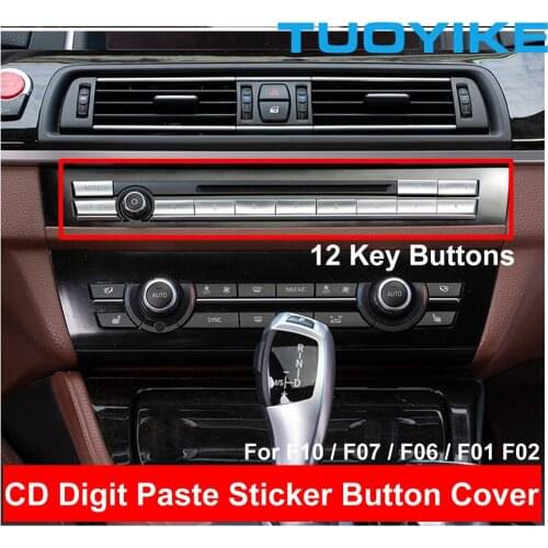 Chrome ABS CD Digit Button Sequin Paste Cover Trim Sticker Air Conditioner For BMW 5/6/7 seri F10 F11 F18 GT F07 F06 F12 F01 F02