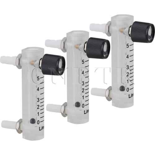 CNBTR 3PCS Acrylic 0-5LPM LZQ-3 Oxygen Air Gas Flowmeter for Controlling Gas