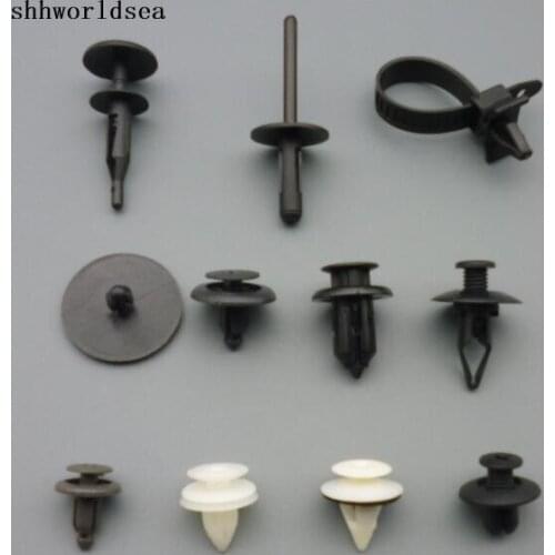 Shhworldsea 100pcs car door trim panel push type retainer front rear fender push type retainer front rear bumper cable strap