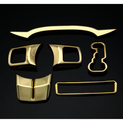 6pcs Of Set Steering Wheel + Dashboard Instrument Panel + Gear shift + storage Box Trims Cover Fits for Jeep Compass 2011-2015