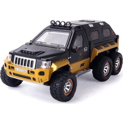 Hot scale 1:24 wheels diecast Armored car ORV metal model suv with light and sound G.PATTON Rhino GX pull back vehicle toys
