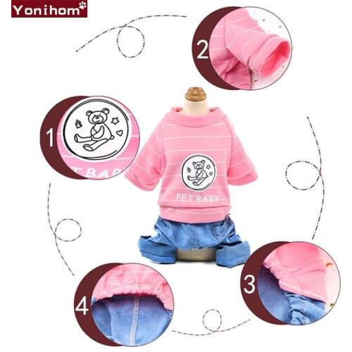 Small Clothing for Dogs Pets Cartoon Lovely Pet Dog Jumpsuits Shirt Soft Warm Clothing for Dogs Chiwawa Puppy Chihuahua Clothes