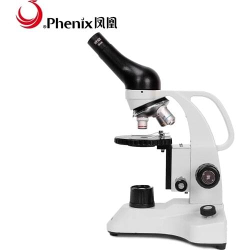 Phenix Microscope Full-Metal LED Light 40X-640X Monocular Students Microscope Portable Handle for School Science Biological