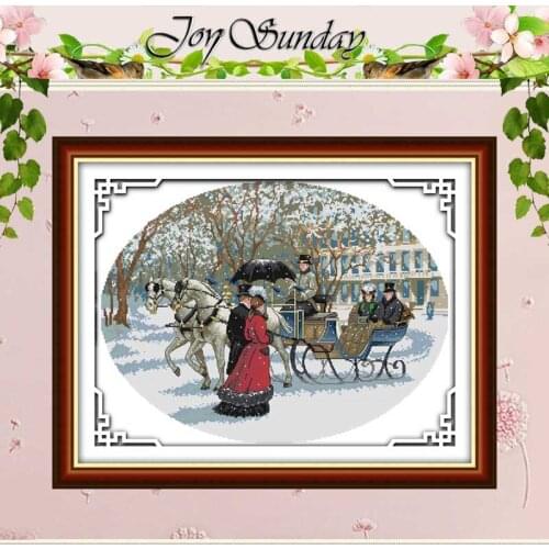 Snowy Day Patterns Counted Cross Stitch 11CT 14CT Cross Stitch Sets Wholesale Chinese Cross-stitch Kits Embroidery Needlework