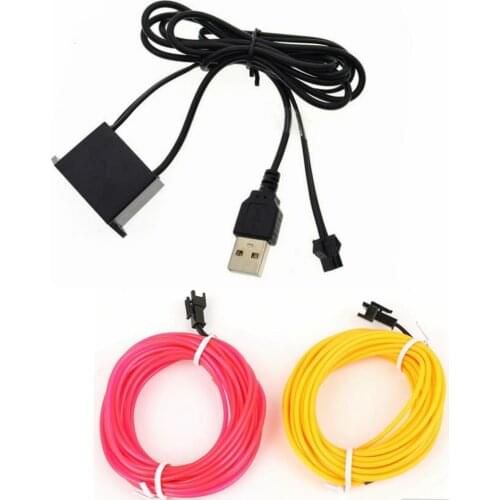 5V USB Neon Light Glow El String Flexible Wire Rope Tube Waterproof LED 1m/2m/3m/5m for Decorations in party Car Garments