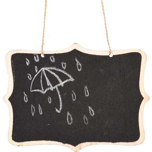 Mini Hanging Wooden Wall-mount Black Boards With Rope/Wood Blackboard Memo/Message Board 12*16*0.25cm