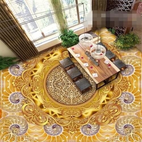 Beibehang Custom photo wallpaper floor painted gold foil European luxury three-dimensional pattern 3D floor papel de parede