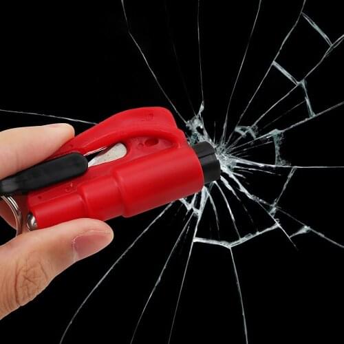 Portable Car Safety Hammer Spring TypeThe Escape Hammer Window Switch A Seat Belt Knife Hammer Key Chain Auto Accessories