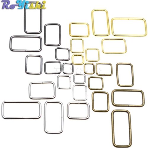 100pcs/pack Metal Wire Formed Rectangle Ring Loops for Webbing 10 12 15 20 25 32 38mm
