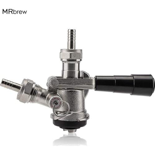 Beer Keg Coupler D Type System with Safety Pressure Relief Valve for US Domestic Sankey Keg with Black Lever Handle