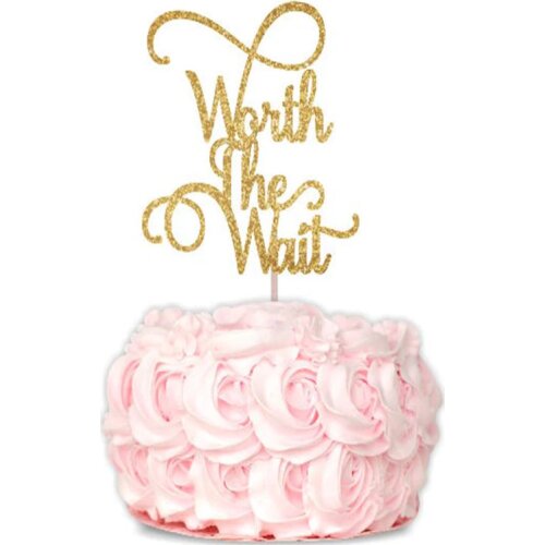Worth The Wait Cake Topper,Custom Baby Shower Cake Topper, Rainbow Baby, Glitter Baby Shower Cake Topper, Glitter Cake Topper