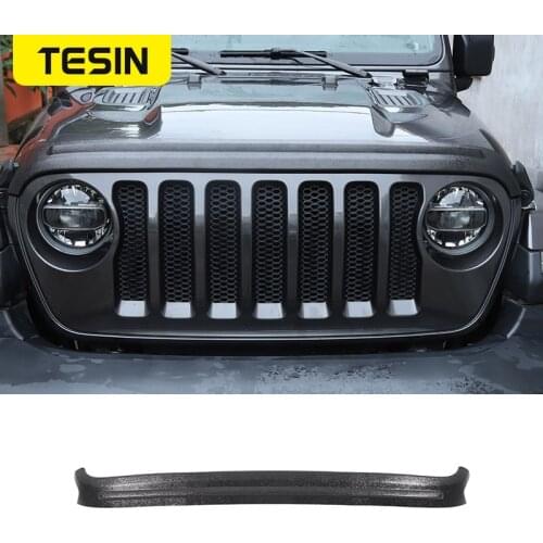TESIN Car Front Grilles Cover Rear Stone& Bug Deflector Hood Wind Air Deflector Shield Sand Block for Jeep Wrangler JT JL 2018