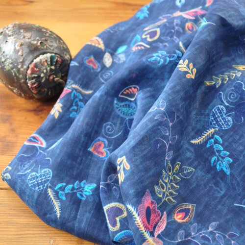 High quality natural pure ramie tissu Leaf printing sewing High end dress cheongsam fabric