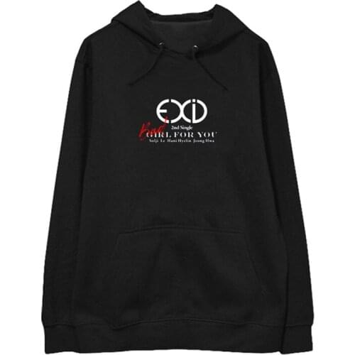 KPOP EXID Bad Girl for You Album Oversized Hoodie HipHop Streetwear Loose K-POP Hooded Pullover Printed Long Sleeve Sweatshirts