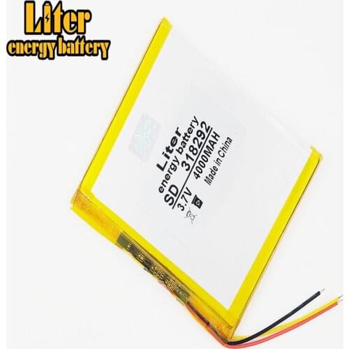 Three lines 3.7V polymer lithium battery 318292 4000mah Liter energy battery for mobile power 7 inch tablet MID common type