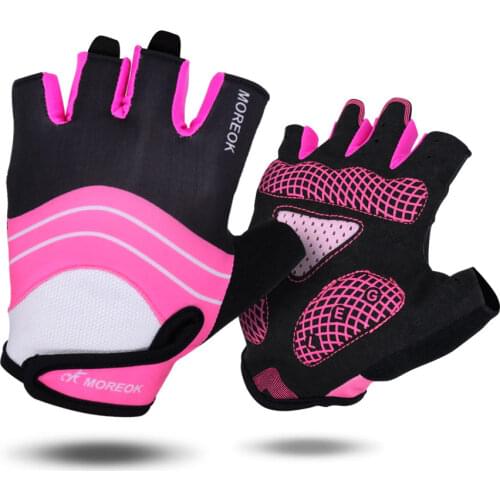 Cycling Half Finger Gloves Men Women Pink MTB Bike Gloves Sport Fitness Bicycle Shockproof Gym Gloves Summer
