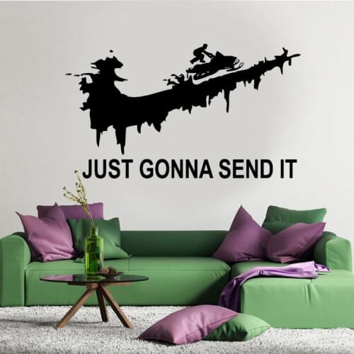 Vinyl wall decal go right away ski decals sledding extreme sport wall sticker extreme sport enthusiasts home bedroom murals jx08