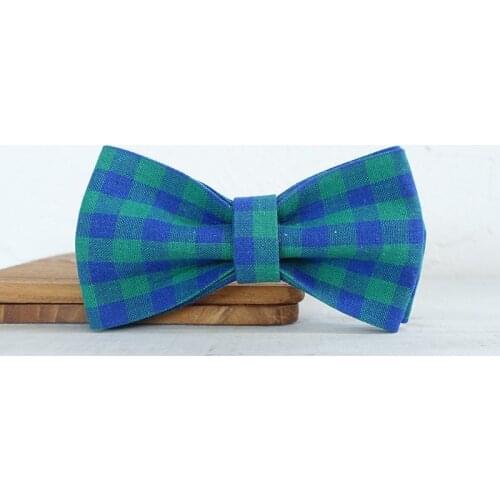 Green Blue Plaid Dog Bowtie Pets Collar Accessory Puppy Cat Pet Supplies Grooming Tools Dogs Dismountable Ornamental Bow Ties