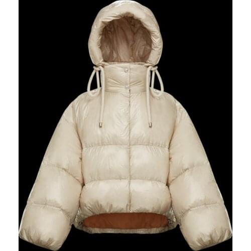 Winter Oversized Fluffy Thicker Warm White Duck Down Coats Female Big Hooded Design Fluffy Warm Coats Windproof Parkas F2617