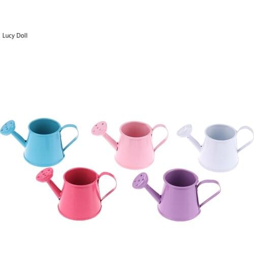 1/12 Metal Watering Can Garden Miniature Decoration For Children Kids Dolls Accessories DIY House Miniature Furniture Toys