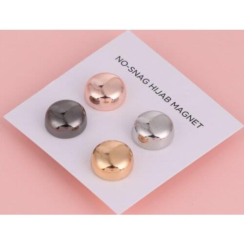1/4PCS Strong Metal Plating Magnetic Hijab Clip Safe Hijab Brooch Luxury Accessory No Hole Pins Brooch Magnet for Muslim Scarf