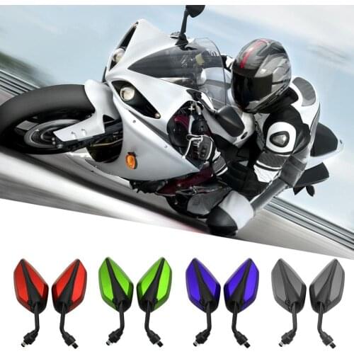 1 Pair 10mm 360 Degree Rotation Metal Motorcycle Rearview Side Mirror for Suzuki H-onda Yamah Kawasaki