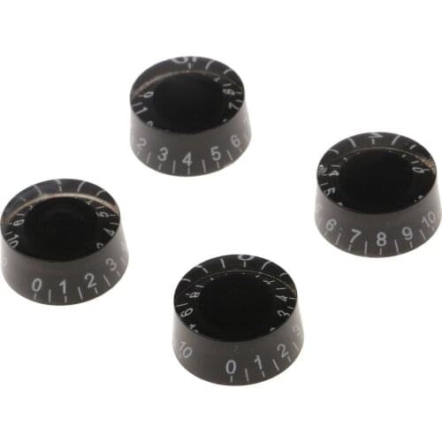 4 Pieces of Black Speed Volume Tone Control Knobs for LP Les Paul Electric Gutar