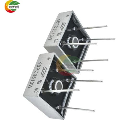 5PCS Diode Bridge Rectifier KBPC3510W KBPC3510 35A 1000V 4Pin Bridge Rectifier High Frequency Medium Power DIY Electronic