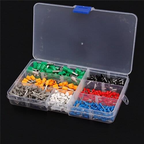 600Pcs/Set AWG 22 - 14 Insulated Cord Pin End Terminal Bootlace Ferrules Set Wire Copper Crimp Connector Assortment Kit