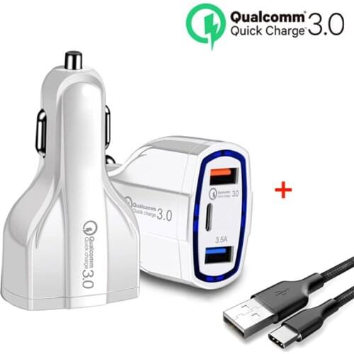 Quick Charge 3.0 Car Charger Mobile Phone QC3.0 Fast Dual USB Car-charger Auto Charger for Samsung Huawei FCP Xiaomi Redmi