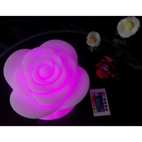 D20*H17cm SK-LF06MR Rose Flower LED Table Lamps 16 Color With Remote Controller for Outdoor Led Bar KTV free shipping 1pc