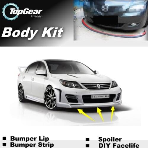 Bumper Lip Deflector Lips For Renault Latitude / Samsung SM5 / Safrane Front Spoiler Skirt For TopGear Fans / Body Kit / Strip