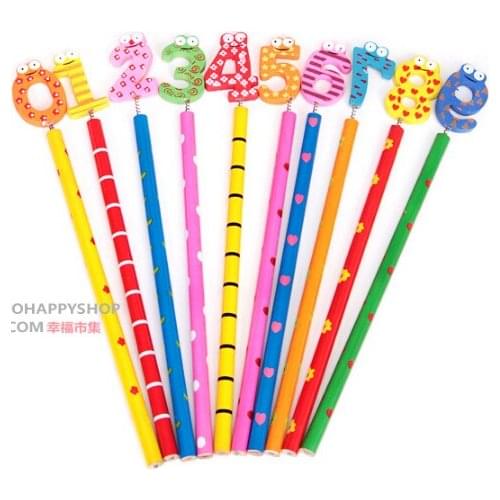 60pcs/lot School Students Prize Children Cartoon Figure HB Wooden Pencil Christmas Birthday Gift