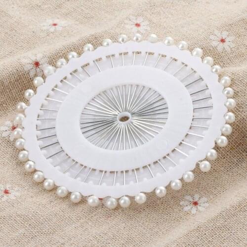 40pcs/wheel Round Pearl Head Dressmaking Pins Weddings Corsage Florists Sewing Pin Mixed Color Accessories