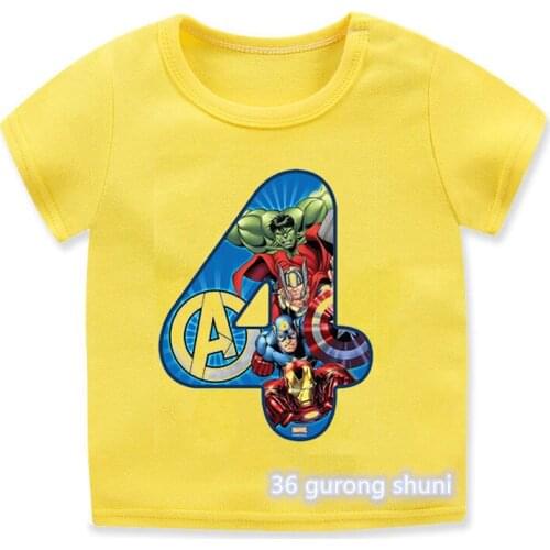 Boys T-Shirt Birthday Gift Number 3-8th Cartoon T Shirst for Girls/Boys T Shirt Kids Clothes Graphic Summer Tops Wholesale