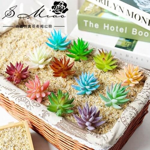 5.5x6.5cm Green Pink Purple White Blue Artificial Prickly Aloe Plants Bonsai Home Balcony Party Desktop Table Decor Fake Plants