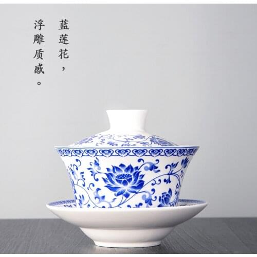 Chinese Traditions Gai Wan Tea Set Bone China Tea Sets Dehua Gaiwan Tea Porcelain Pot Set For Travel Beautiful And Easy Kettle