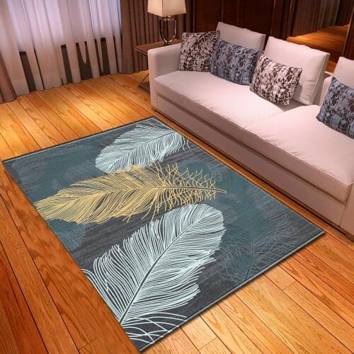 Euramerica Style Parlor Area Rug Kids Baby Play Mat Soft Flannel Balcony Dining Room Bedside Rug Feather Living Room Carpet