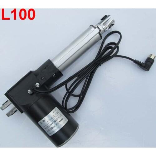 L100 4-inch 100mm corsa attuatore lineare Elettrico motor DC 24V 5/10/20/30 mm/s Heavy Duty Pusher Progressiva 600/300/150/100kg