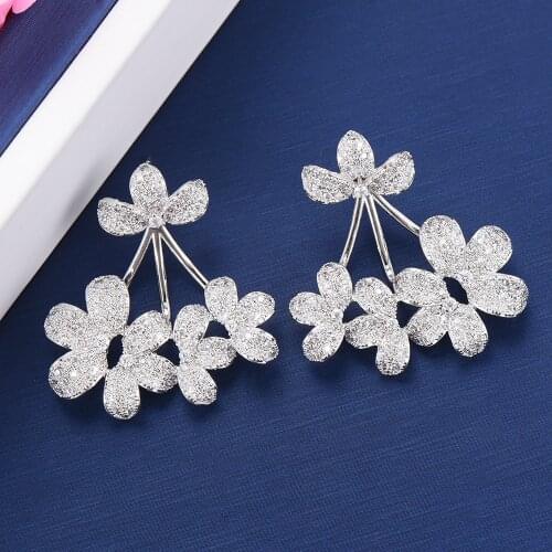 LARRAURI 31*34 mm Luxury Cute Women Party Jewelry Earring Full Cubic Zirconia Stud Earrings Statement Earrings Fashion Jewelry