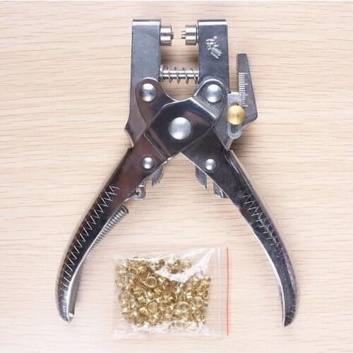Multifunction Eyelets Setting Plier+Punching Hole Maker Fastener Press Eyelet Setter Cloth Snap Hand Tool(Buy Tool Send Eyelets)