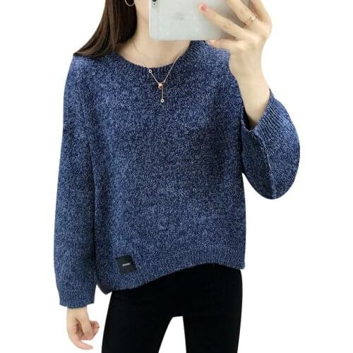 Fashion women autumn winter top New Lady Elegant Pullover Knitted Sweater student Female short outer wear loose sweaters OK903