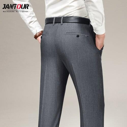 Suit Pants Men Fashion Dress Pants Social Mens Dress Pants Black Loose Formal Suit Pants Business Wedding Casual Male Trouses