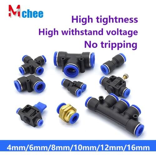 Pneumatic Fitting Joint 4/6/8/10 Quick Twist Fittings for Tube Pipe Air mounted Connector PU PE PV PZA Soft Hose Coupling