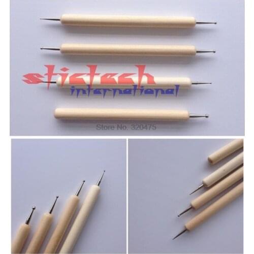 By dhl or ems 200 sets 4pcs/set Clay Crafts Stylus Clay Doll Sculpting Tool Wooden Handle Polymer Clay Tools