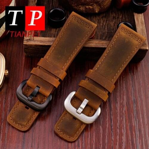 High quality Genuine Leather strap 28mm male Watch Replacement strap for P1p2bq1q3v1/01 frosted crazy horse skin simple strap