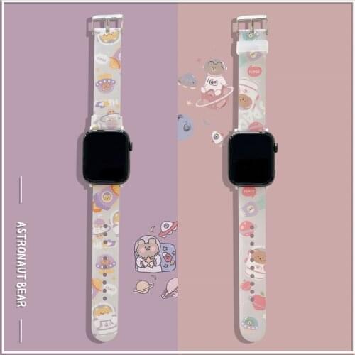 Japan Shiba Inu Ladies Smart Watch Bowl Strap Apple Watch 38 40 42 44mm Planet Bear Strap Accessories iWatch Series 2 3 4 5